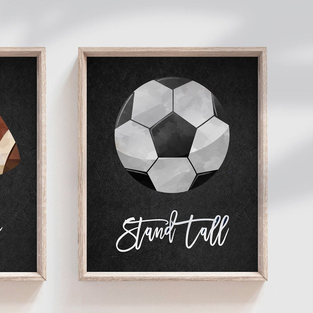 Sports collection art set of 6, boys sports nursery wall art prints, boy sports theme, boy sports inspirational positivity prints bedroom