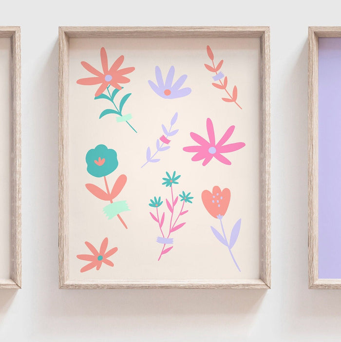 Purple ivory nursery decor, girls pastel floral rainbow decor, soft nursery decor, flower theme, darling you are magic, baby girl room gift