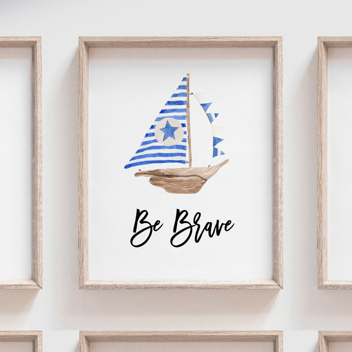 Nautical boys room art, anchor ship wheel sailboat collection nautical wall prints, nautical nursery art, ocean theme wall art, sea baby art