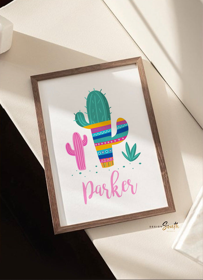 Llama nursery art, alpaca baby girl nursery decor, boho nursery art print, coral mint nursery, gift idea for girl, cactus boho nursery print