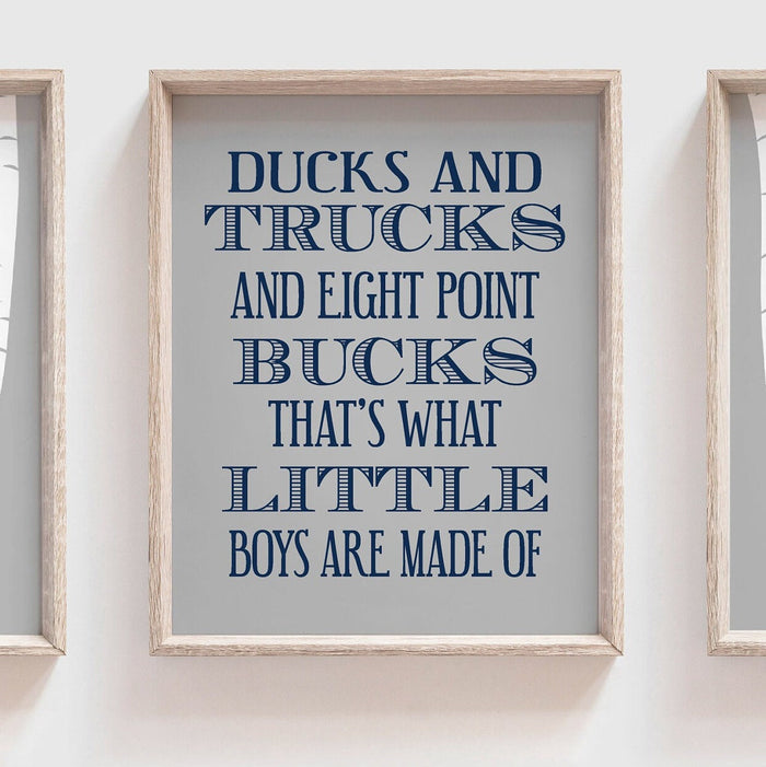 Deer nursery decor, boys nursery decor, ducks and trucks and eight point bucks, deer theme, deer nursery, eight point bucks, navy and gray