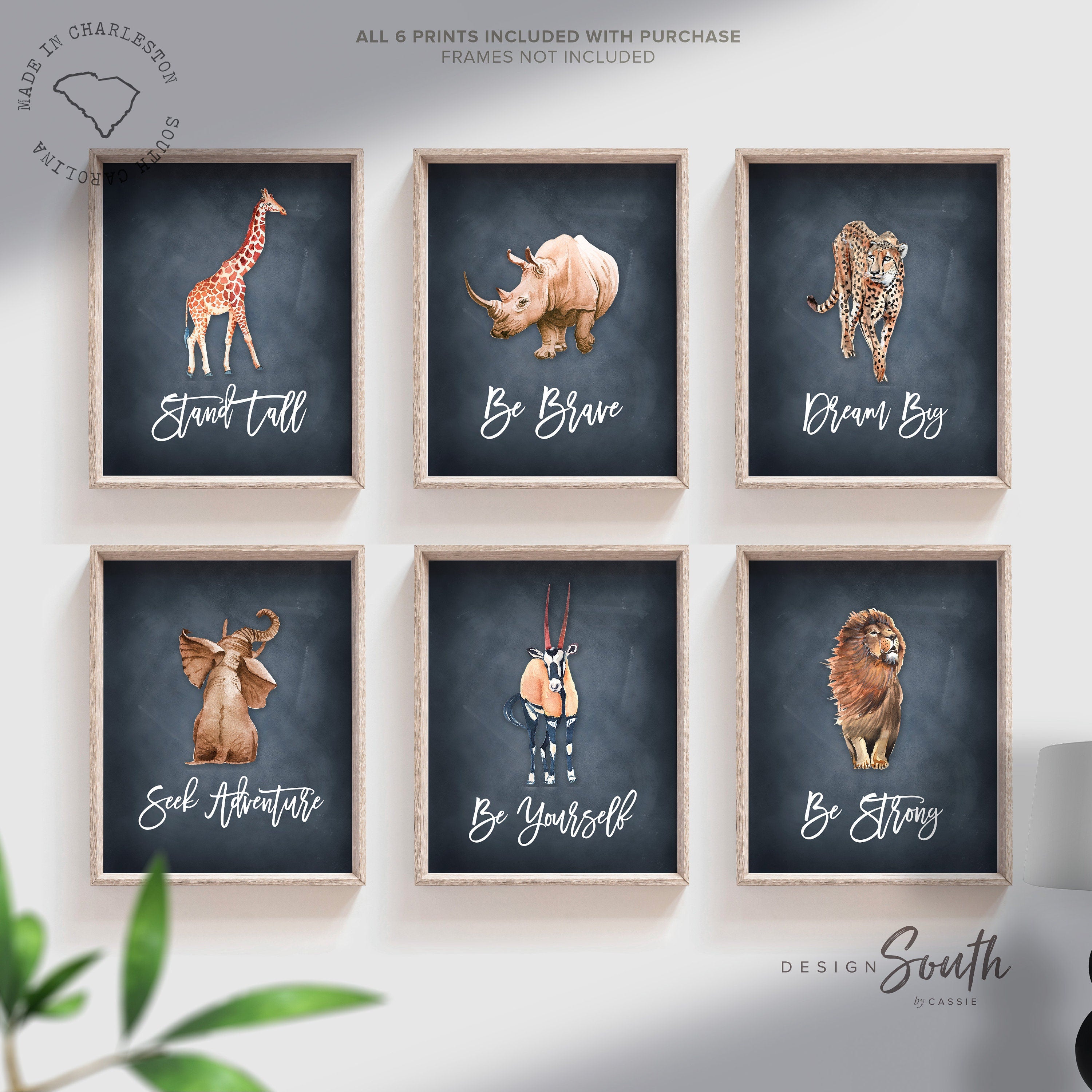 Safari animals nursery wall art, safari animals, jungle animals, nurse –  Design South