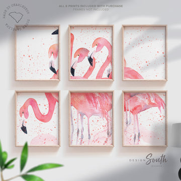 Pink flamingo wall art, little girl room art pink flamingos, pink flamingo nursery wall ideas, pink flamingo decor, wall art for girls room