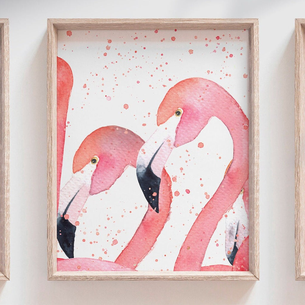 Pink flamingo wall art, little girl room art pink flamingos, pink flamingo nursery wall ideas, pink flamingo decor, wall art for girls room
