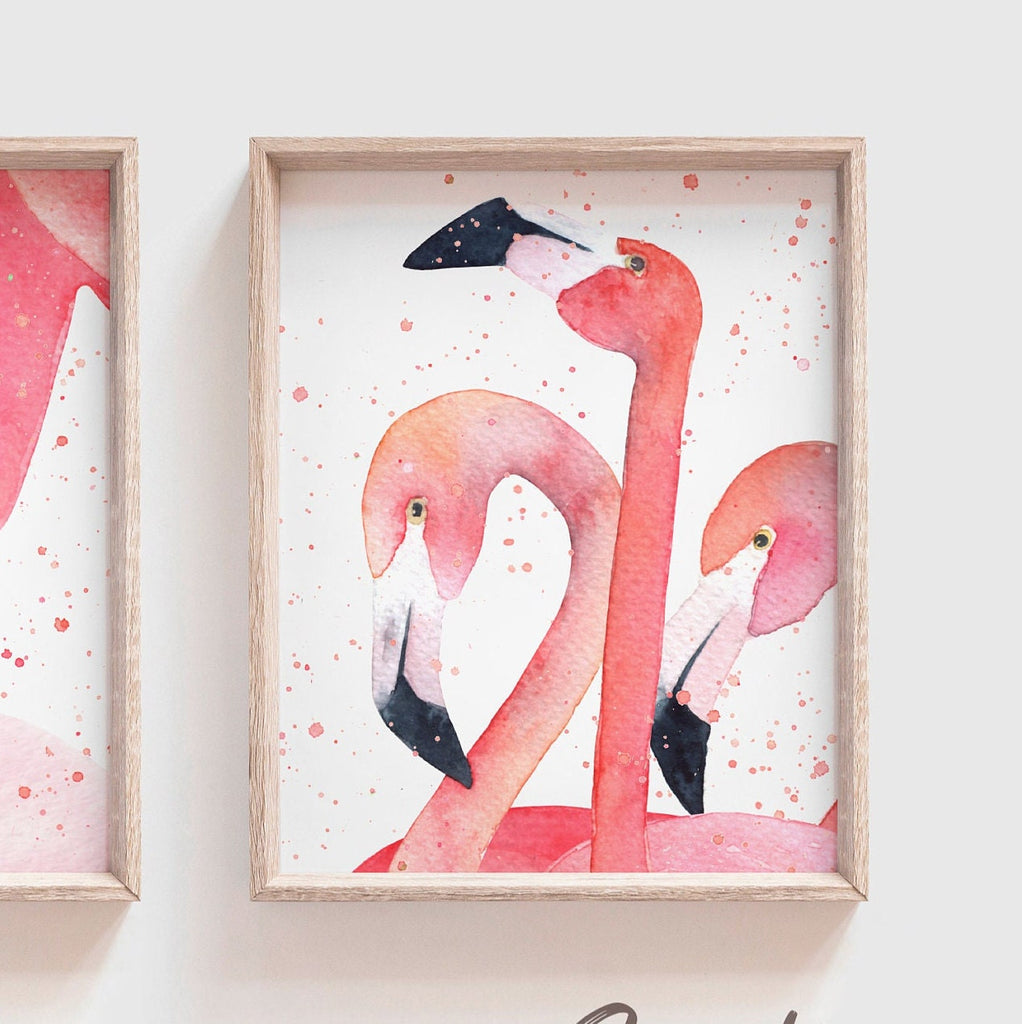 Pink flamingo wall art, little girl room art pink flamingos, pink flamingo nursery wall ideas, pink flamingo decor, wall art for girls room