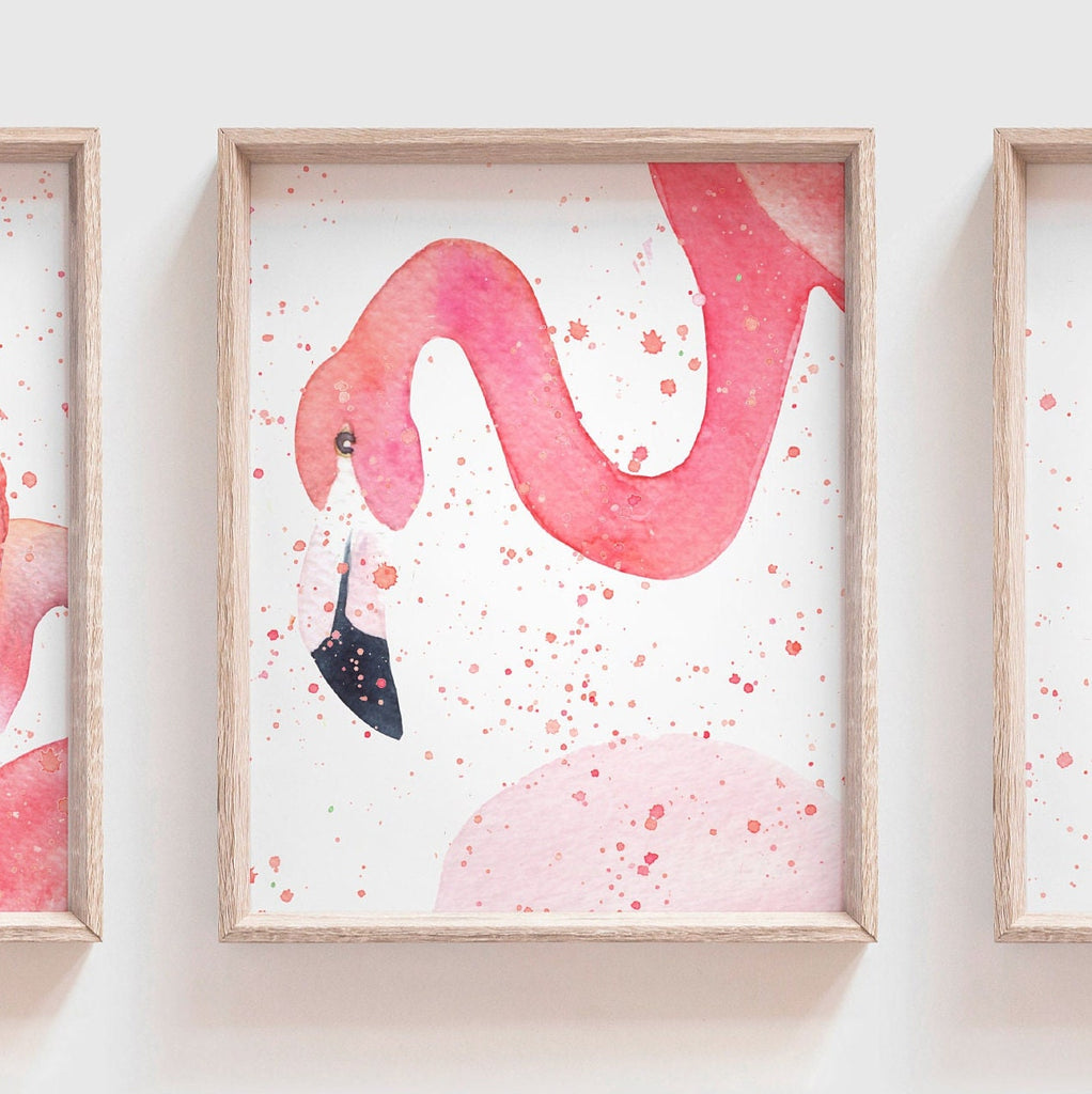 Pink flamingo wall art, little girl room art pink flamingos, pink flamingo nursery wall ideas, pink flamingo decor, wall art for girls room