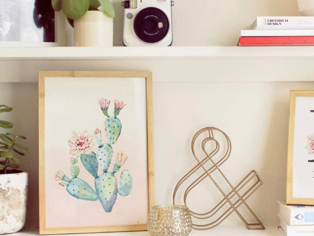 Nursery succulent decor, girl pink desert art, girl bedroom cactus plant succulent theme decor, girl cactus decor, boho baby decor mint pink