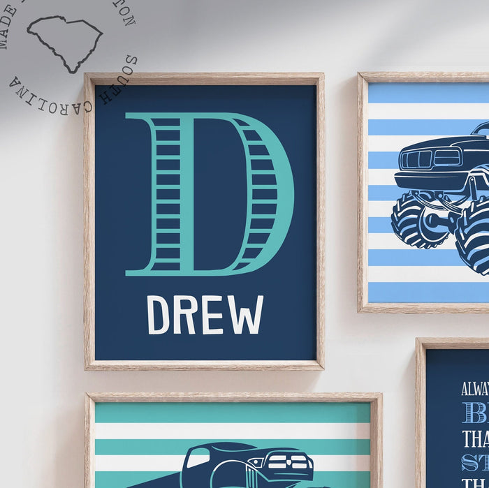 Personalized monster truck, monster truck bedroom decor, monster truck kids wall art, monster truck boys room decor, big monster truck theme