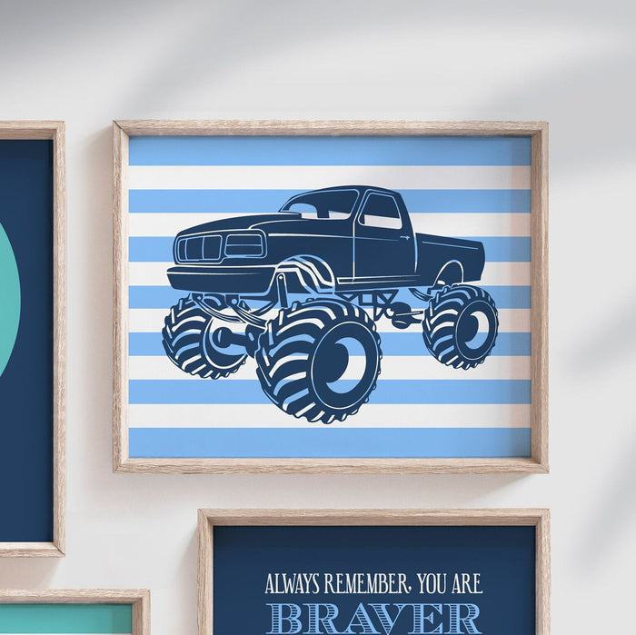 Personalized monster truck, monster truck bedroom decor, monster truck kids wall art, monster truck boys room decor, big monster truck theme