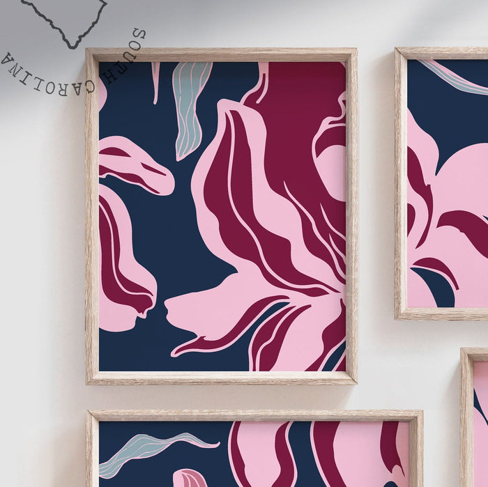 Girl bedroom art, flower nursery ideas, shared floral bedroom for girls, floral room for girl ideas, pink floral themed girl's bedroom art