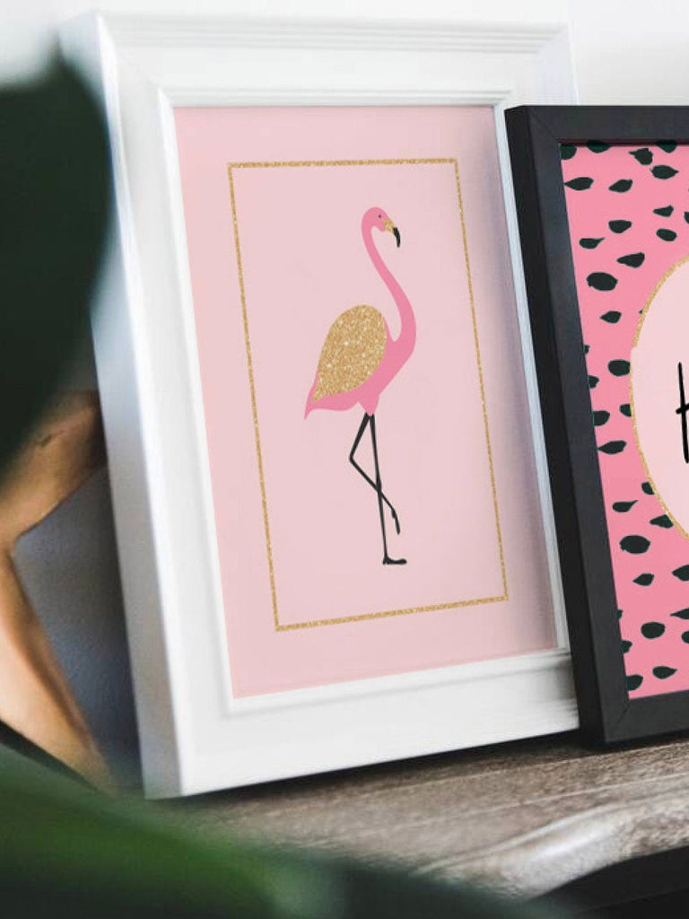 Aloha baby, pink and gold flamingo nursery, pink flamingo nursery, girls tropical name art, pink and gold room decor, baby girl flamingo art
