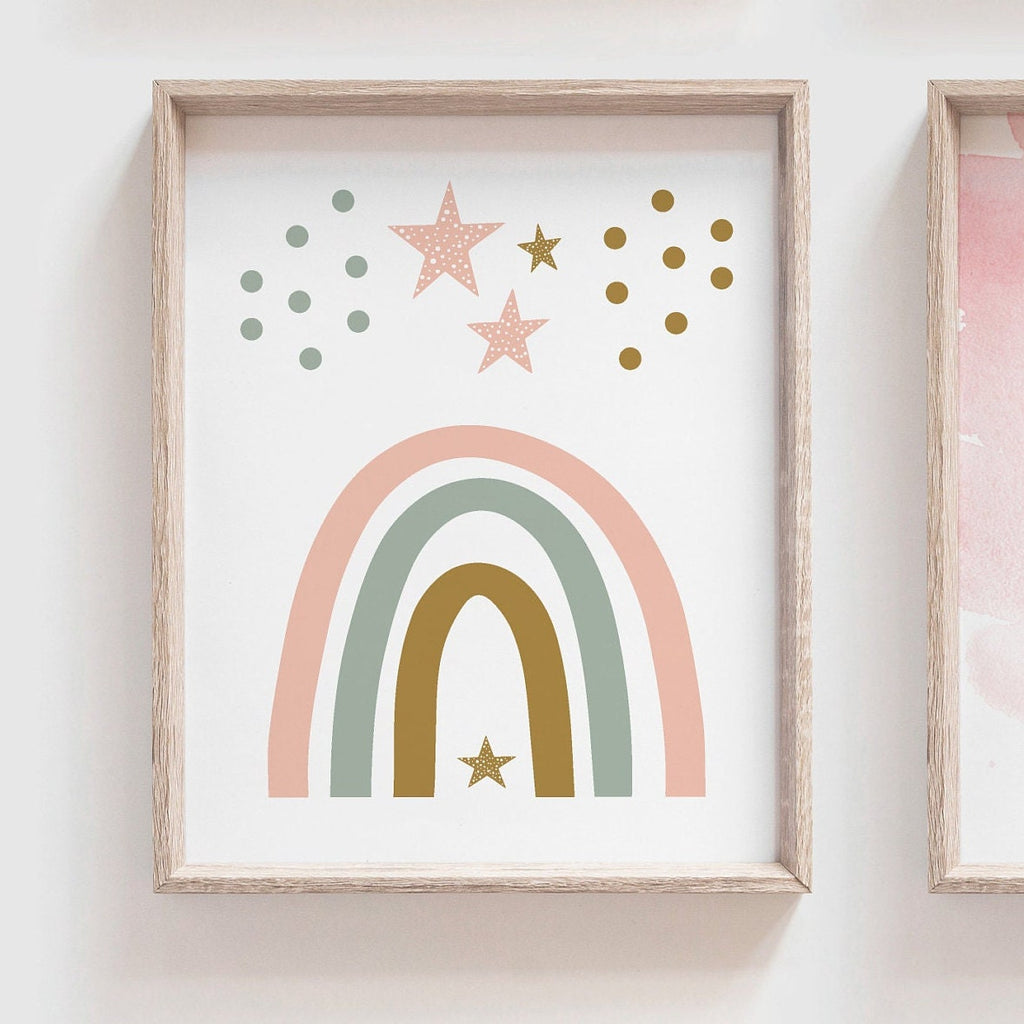 Boho nursery decor, boho nursery wall art idea, print set llama mauve pink succulents, llama themed baby room, wall decor girl bedroom llama