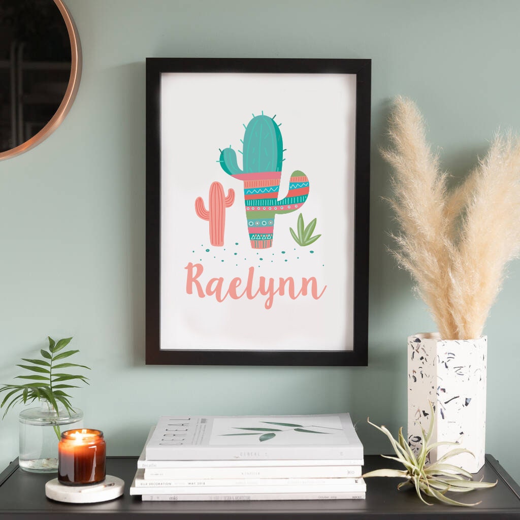 Llama themed girls bedroom, boho chic nursery art prints, llama alpaca accessories decorations, custom kids llama cactus gift personalized