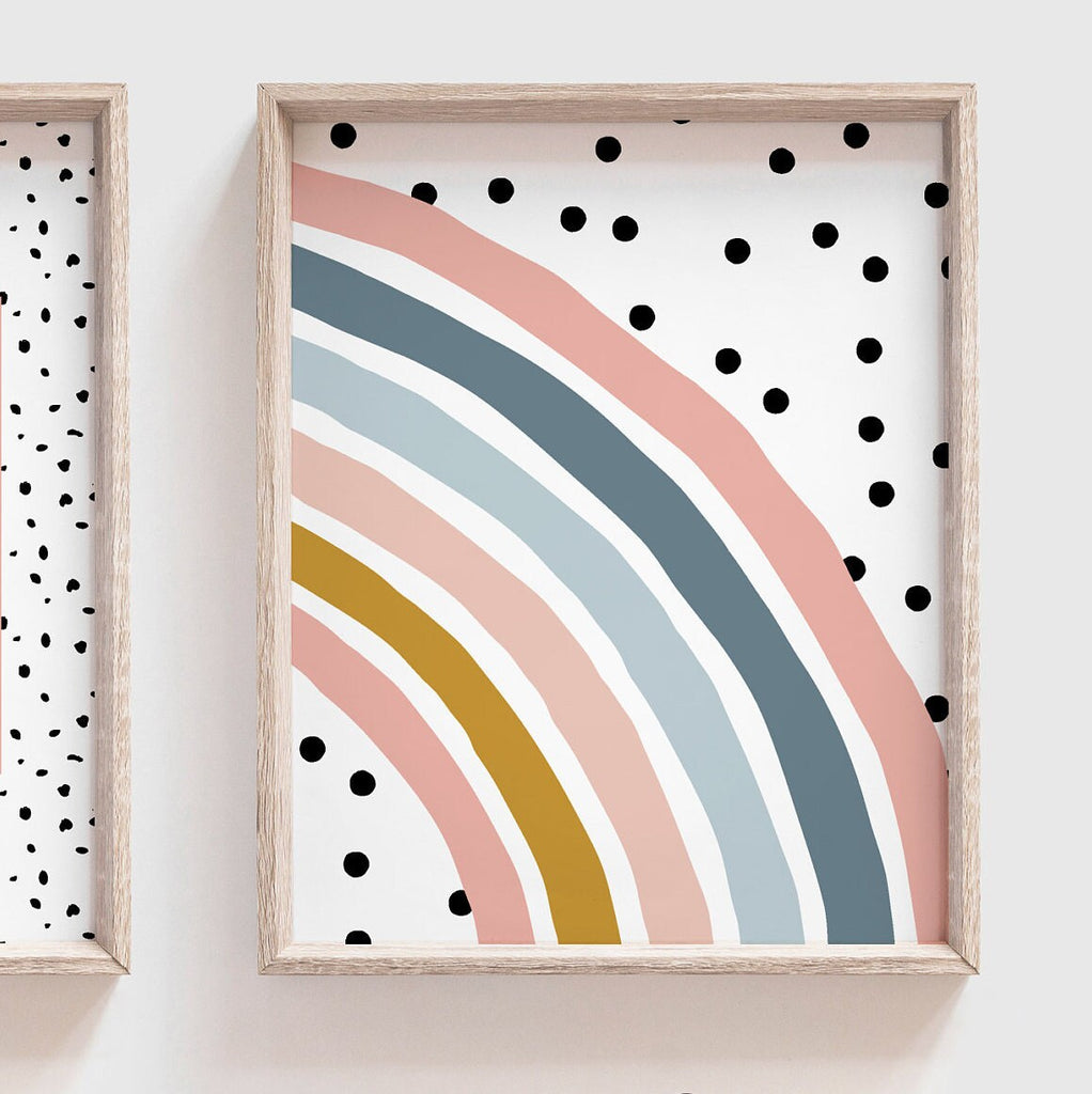 Personalized name print matching rainbow, girl nursery art, little girl bedroom wall art, baby girl nursery initial name gift, rainbow room