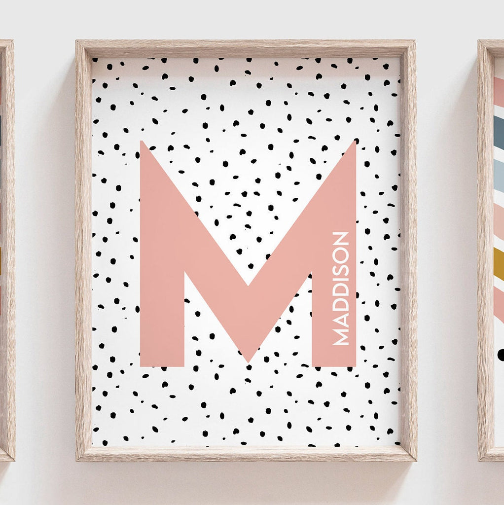 Personalized name print matching rainbow, girl nursery art, little girl bedroom wall art, baby girl nursery initial name gift, rainbow room