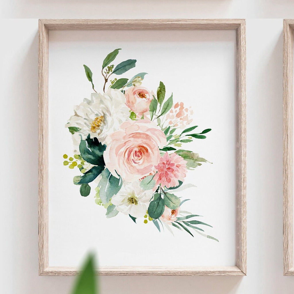 Baby girl pink nursery woodland animals, name art gift baby girl, baby shower cute animals, watercolor nursery art, personalized baby gift