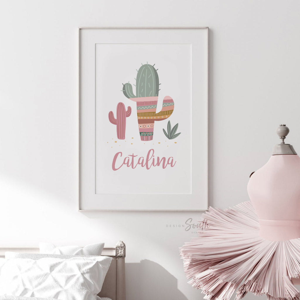Boho baby room decor, baby girl nursery ideas mauve pink, bohemian style nursery art print set for girl, personalized gift girl boho llama