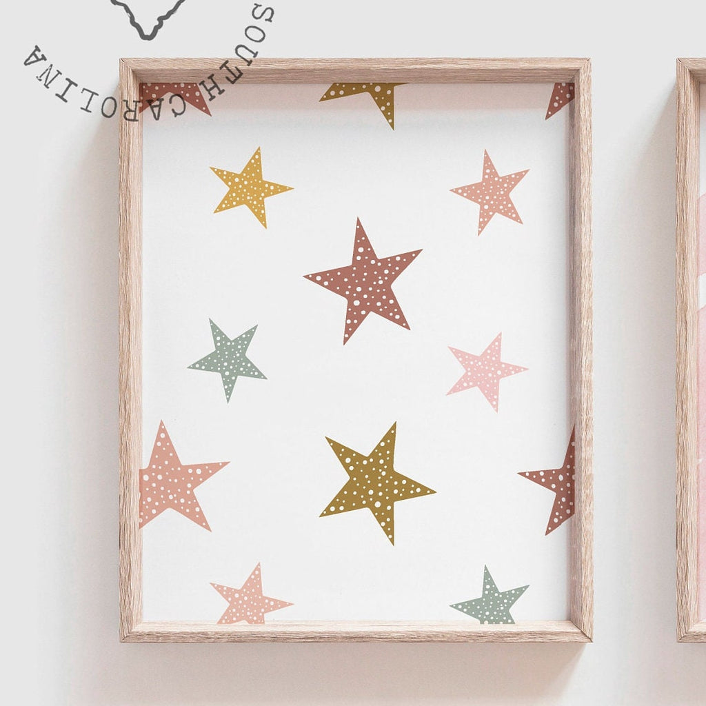 Boho baby room decor, baby girl nursery ideas mauve pink, bohemian style nursery art print set for girl, personalized gift girl boho llama