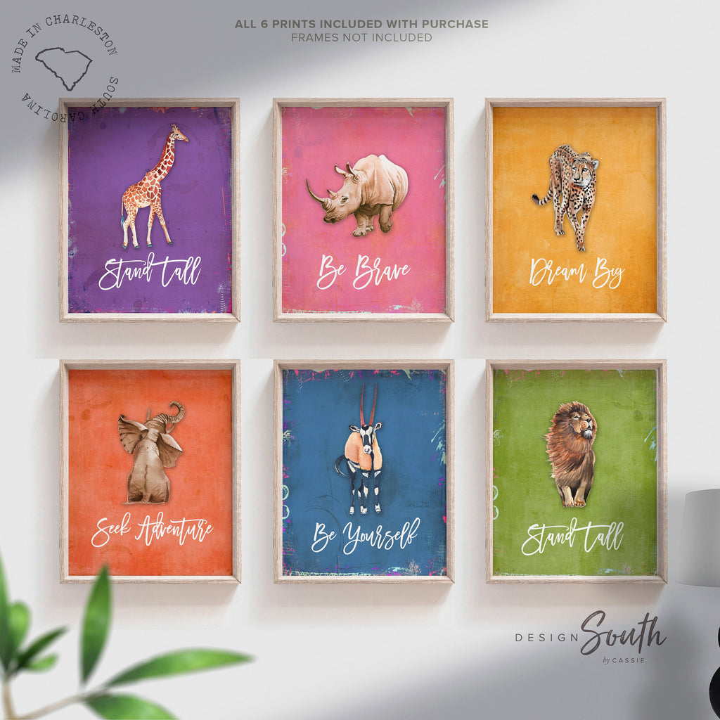 Kids colorful playroom decor, children playroom art print wall, inspirational kid posters, pink purple blue orange green yellow playroom art