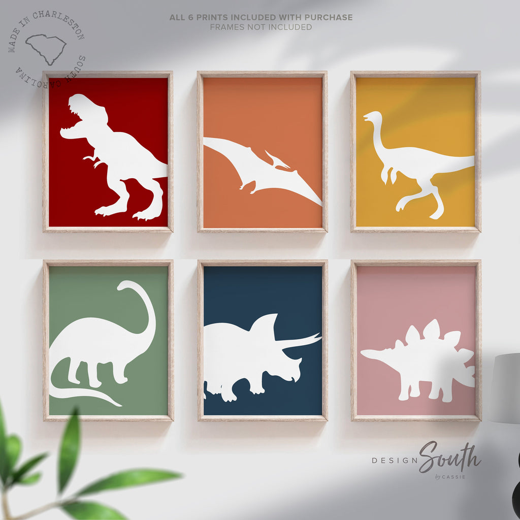 Modern neutral dinosaurs, kid dinosaur art, children's wall art gender neutral dinosaurs, neutral dinosaur wall art for children bedroom