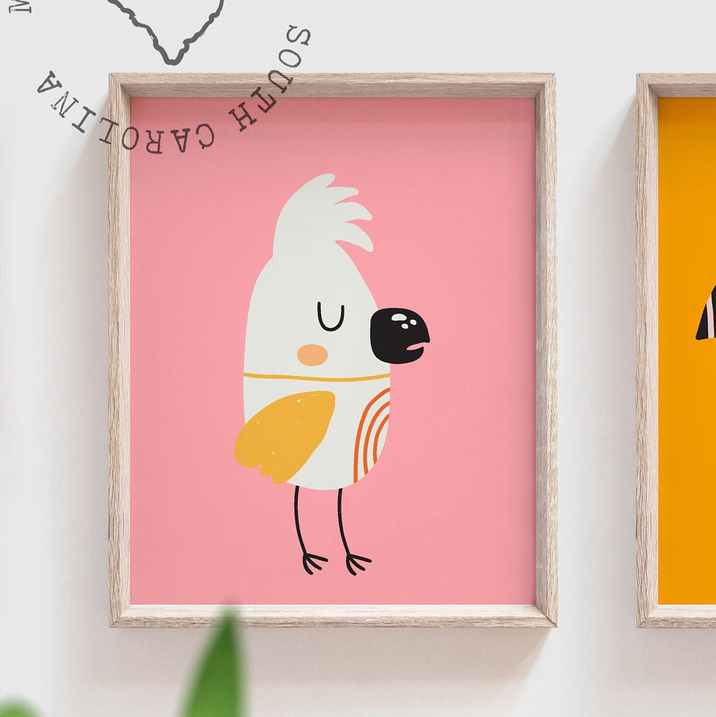 Tropical room art, jungle bird art, tropical vibe art prints, colorful bird art, jungle art, tropical bird prints set of 3, exotic bird room