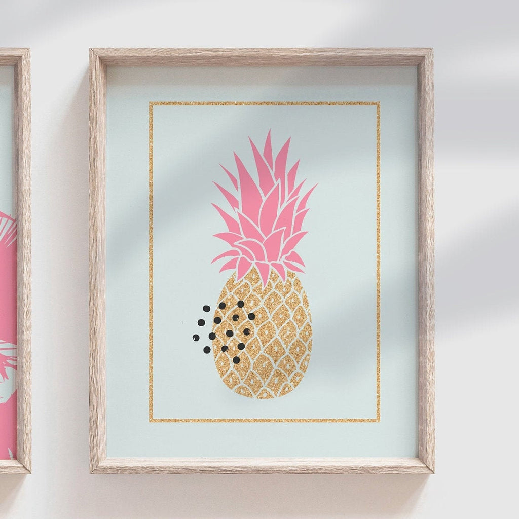 Pink gold nursery decor, flamingo prints, tropical print, pink wall decor for nursery bedroom or playroom, tropical themed gallery wall baby