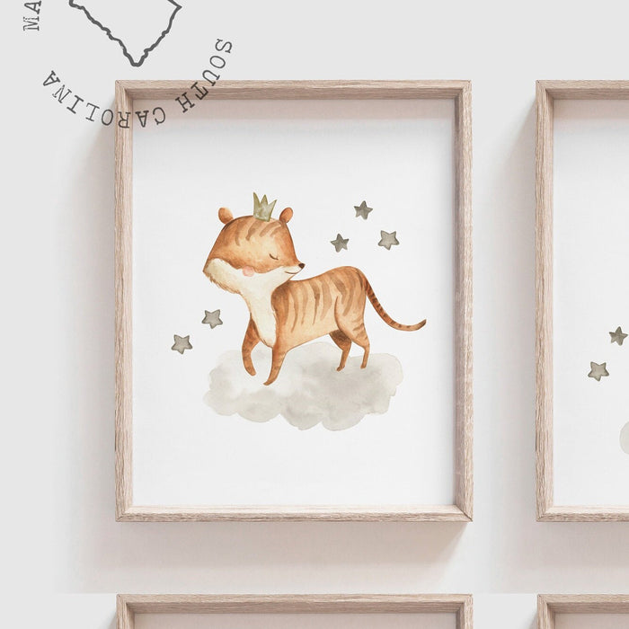 Sweet baby animal nursery art, poster print set baby animals, animal wall art gender neutral colors, animal baby room, safari themed nursery
