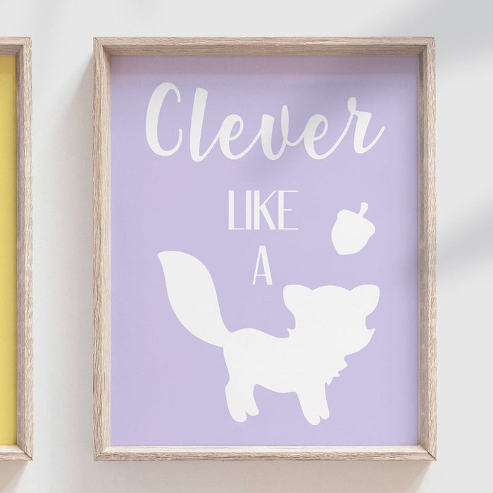 Girl woodland art decor, girls wall decor forest animals, woodland nursery, pink squirrel bear fox owl, nursery animal art, pastel woodland