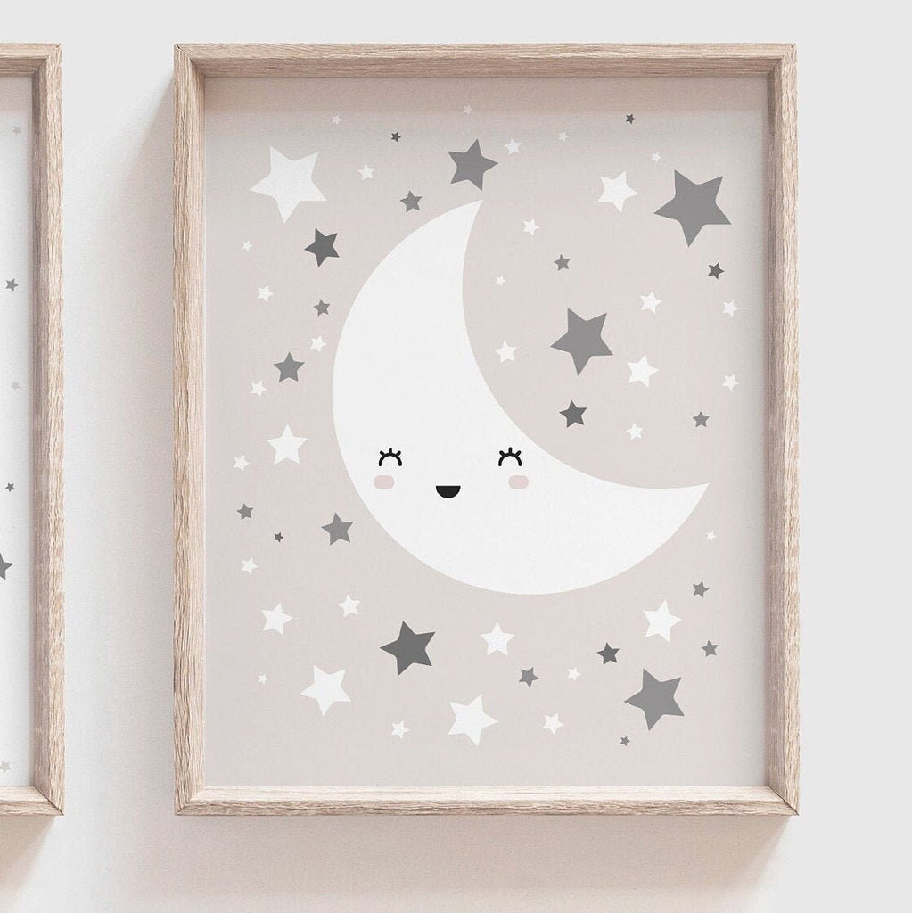 Dream big little ones, quote for twins, twin decor, twin nursery art, twins, boy girl twins, gray star twins cloud moon, twin art neutral