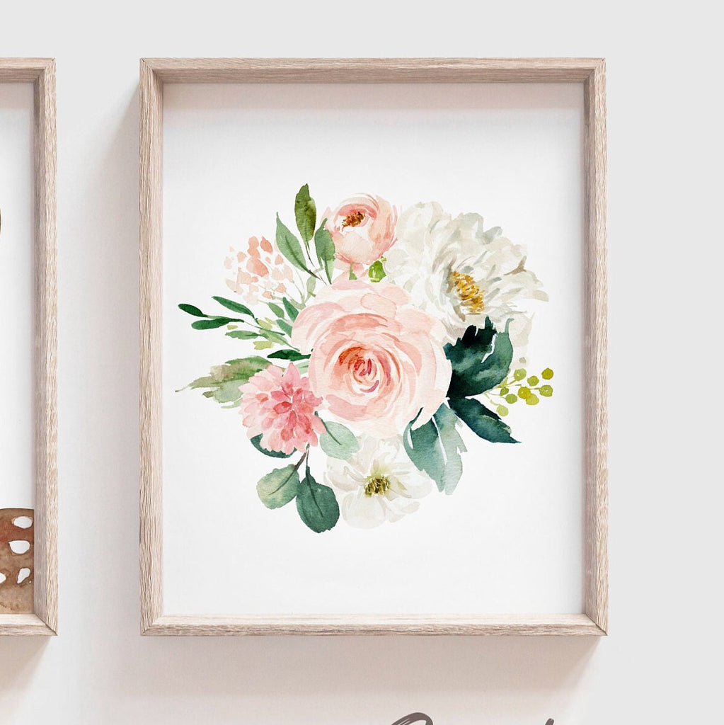 Blush pink baby deer nursery for girls, fawn nursery art, nursery decor pink fawn, baby girl woodland, pink woodland nursery, baby deer