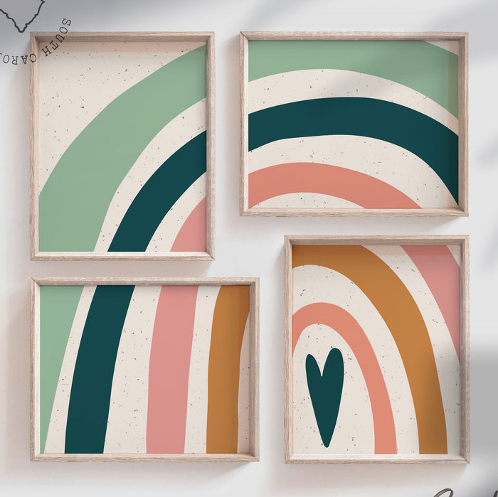 Neutral nursery decor earthy neutral tones, kids neutral playroom wall art, neutral boho rainbow for kids baby children, art gender neutral