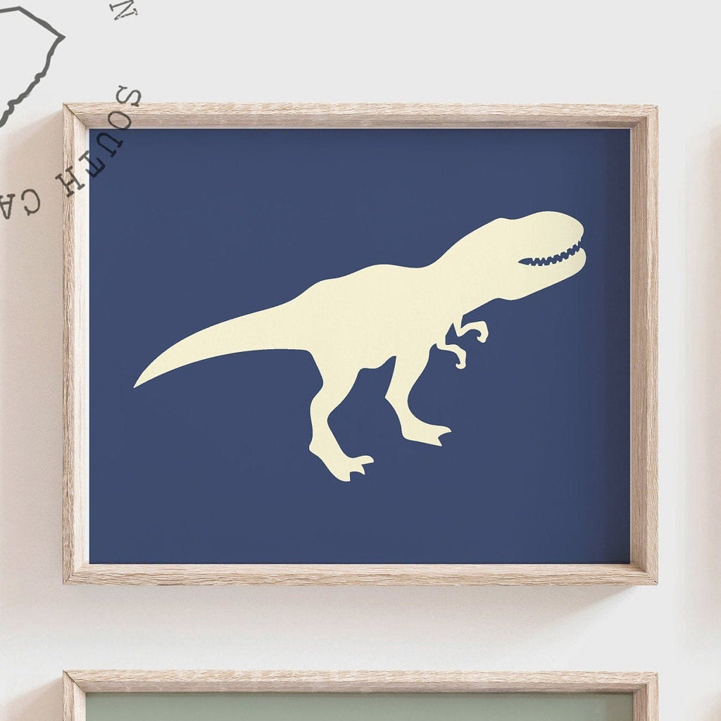 Navy blue gray boys dinosaur wall decor, baby boy dinosaurs, nursery boy ideas, dinosaur nursery boys, boys playroom decor, boys bedroom art