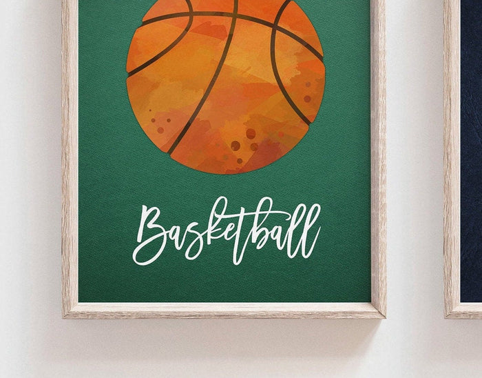 Sports home decor, sports posters boys room, sports wall art, athlete little boy gift, artwork above bed sports theme, basketball football