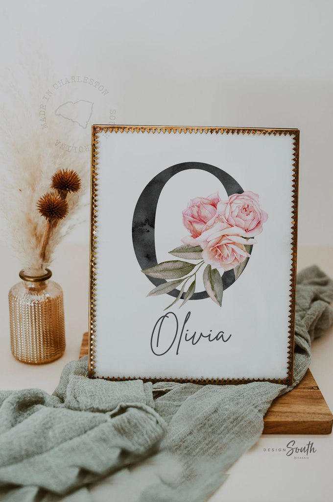 Paris girl baby name Eiffel tower decor set, blush mauve pale pink flower nursery, Paris themed girl's bedroom, Paris shower baby gift idea