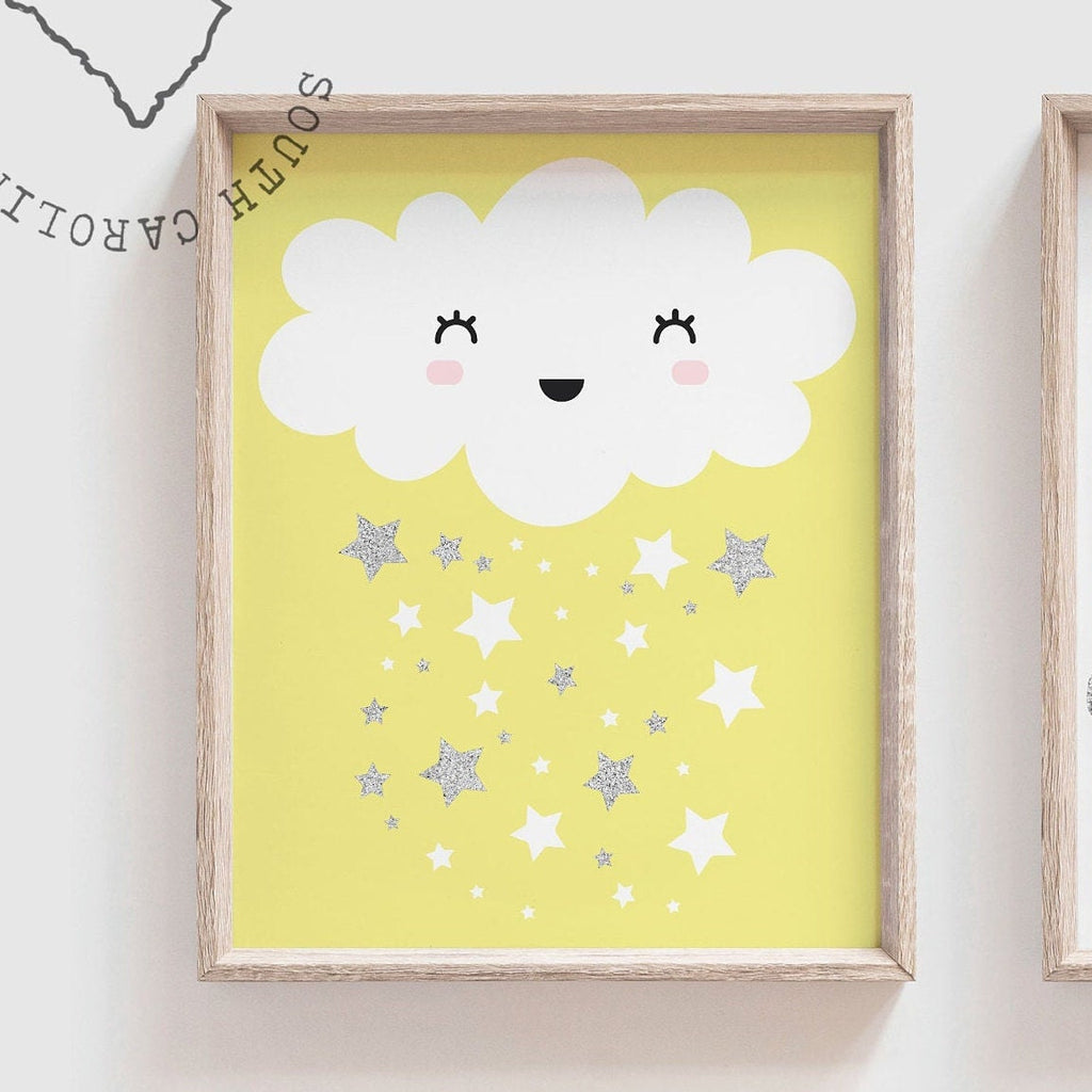 Yellow blue boy/girl twin wall art, twin nursery art, twin baby art, art for twins, wall decor twins, girl boy twin nursery, boy girl twins