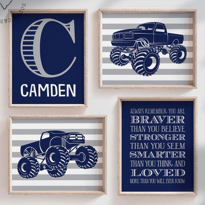 Big boy bedroom trucks, boys truck theme, monster truck theme bedroom wall art, monster truck prints for boys, truck art, truck decor boys