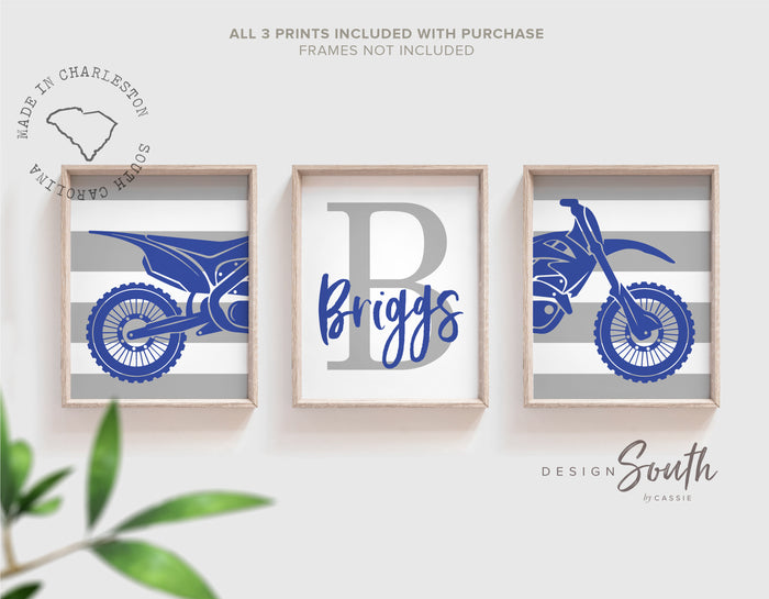Boys cobalt blue and gray bedroom dirt bike theme, boys cobalt blue gray big boy bedroom, modern kids room dirt bikes, blue gray motocross