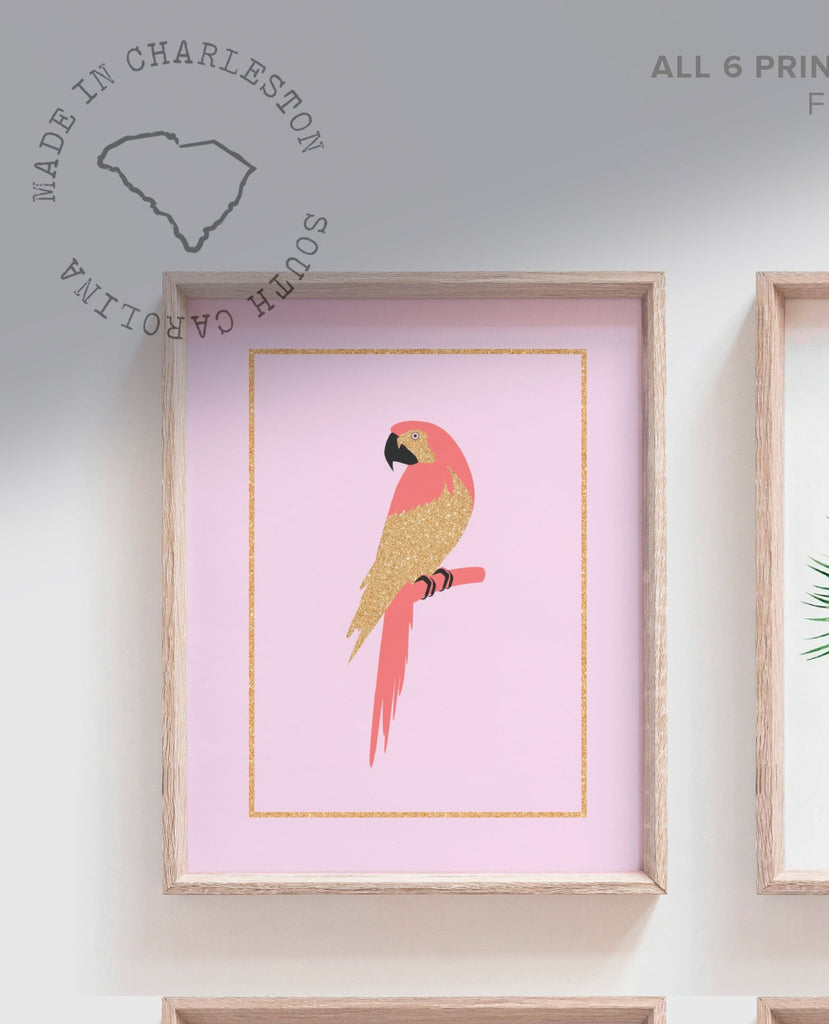 Coral and pink tropical nursery, baby girl tropical flowers nursery, coral and pink baby name and quote, little girl tropical playroom idea, hibiscus flower with palms