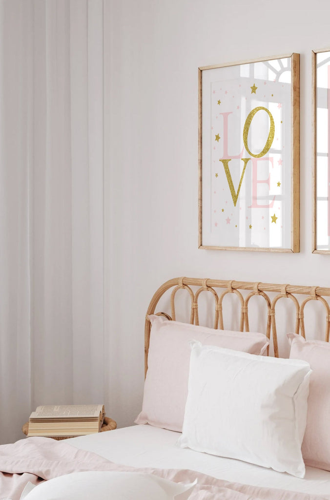 Peach and gold love baby wall decor, baby girl nursery art, wall art for girls nursery, wall decor for girls nursery, swans baby, swan theme