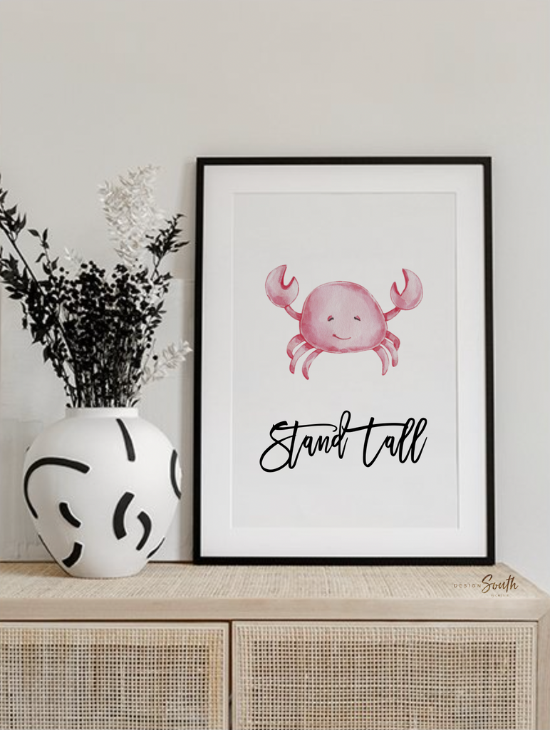 Cute sea animals collection, ocean themed kids room art, nautical themed kids room decor, crab seahorse sea turtle stingray seashell octopus