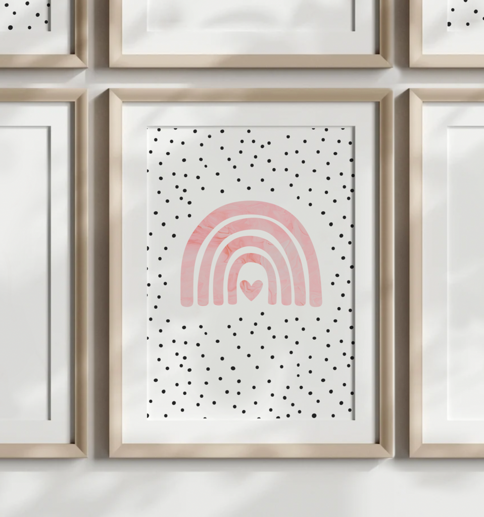 Pink kitten art prints nursery, little girl's room kitty decor, pink gray cat girl room, kitten posters, cat nursery art, cat girl bedroom