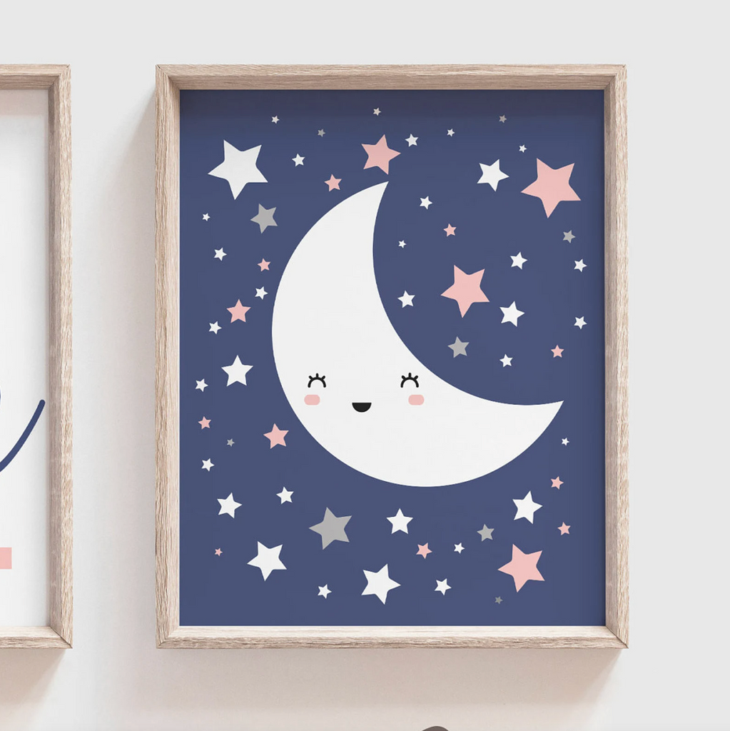 Girls pink and navy nursery, pink navy nursery monogram, navy blue monogram girl, moon and stars nursery, cloud nursery decor, cloud decor