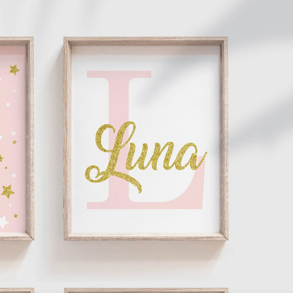 Nursery cat wall art, baby girl room animal, kitten nursery, cat lover room pink, kitten cute cat nursery wall, cat themed, custom baby name