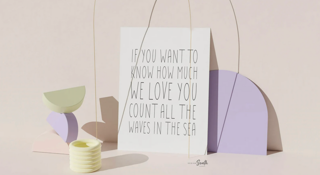 Shark nursery, if you want to know how much we love you count the waves in the sea, shark boy bedroom theme, art prints shark and quote boy