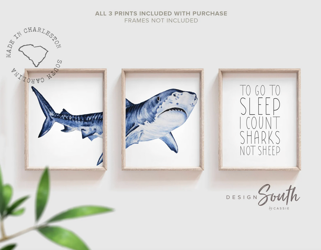 Shark nursery, if you want to know how much we love you count the waves in the sea, shark boy bedroom theme, art prints shark and quote boy