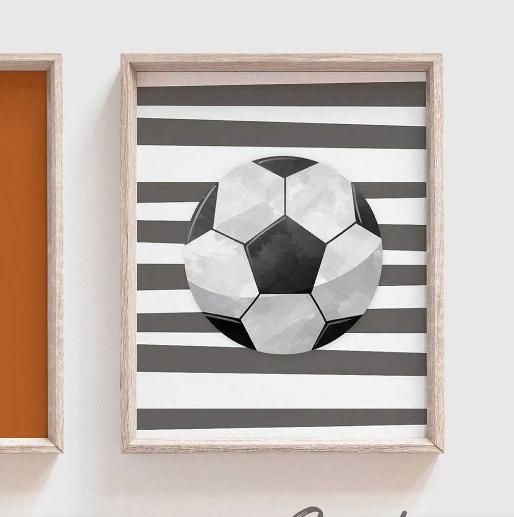 Boys room burnt orange and gray, baby boy nursery sports theme, birthday sports party gift for boy personalized, sports set boy shower gift