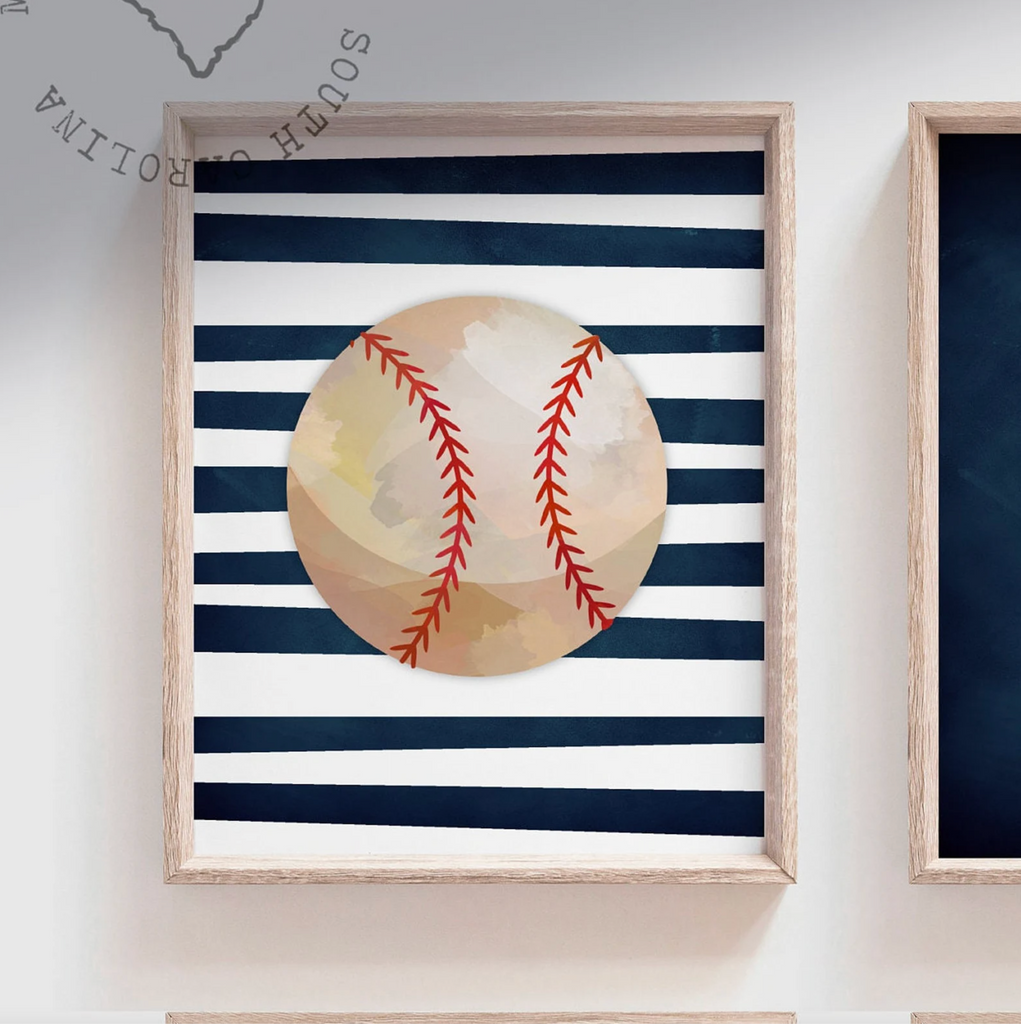 Sports collection print set boys name, sports theme wall pictures, sports art personalized gift, baseball football kids wall art boy nursery