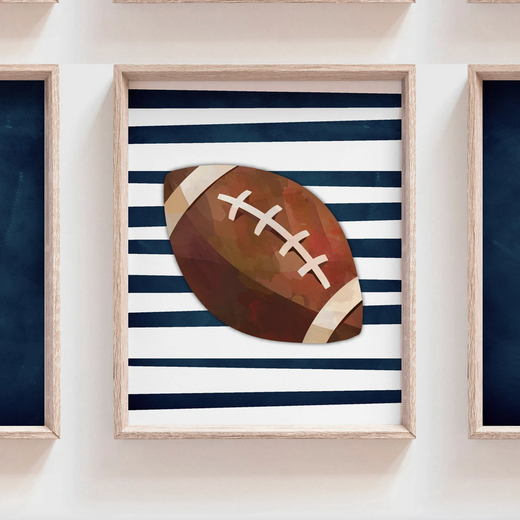 Sports collection print set boys name, sports theme wall pictures, sports art personalized gift, baseball football kids wall art boy nursery