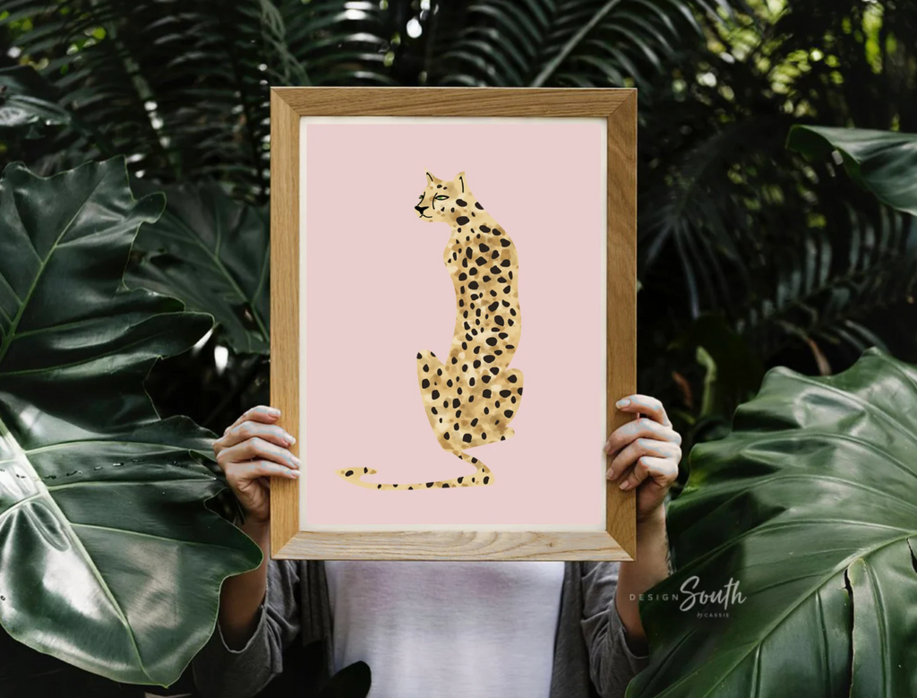 Baby cheetah print pink, dot speckle pattern nursery, modern nursery ideas girl, safari baby animal nursery pink girl, printed cheetah art