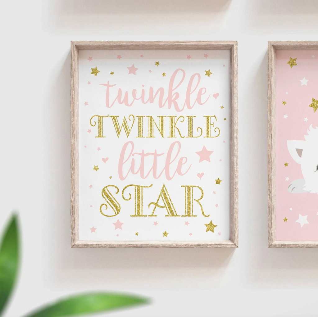 Nursery cat wall art, baby girl room animal, kitten nursery, cat lover room pink, kitten cute cat nursery wall, cat themed, custom baby name